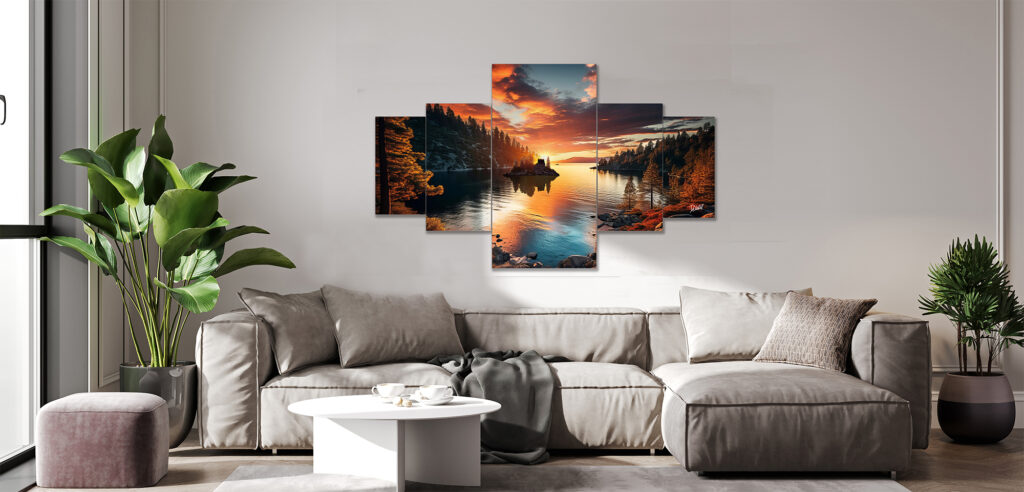 Mystic Emerald Bay 5 panel Canvas