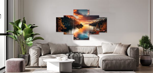 Mystic Emerald Bay 5 panel Canvas